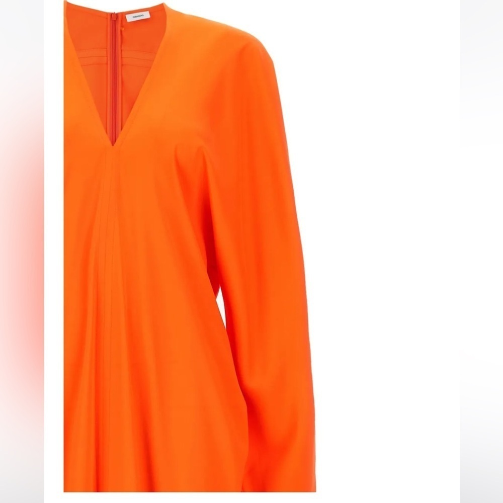 Ferragamo Long Sleeve V Neck Satin Gown - Picture 14 of 14